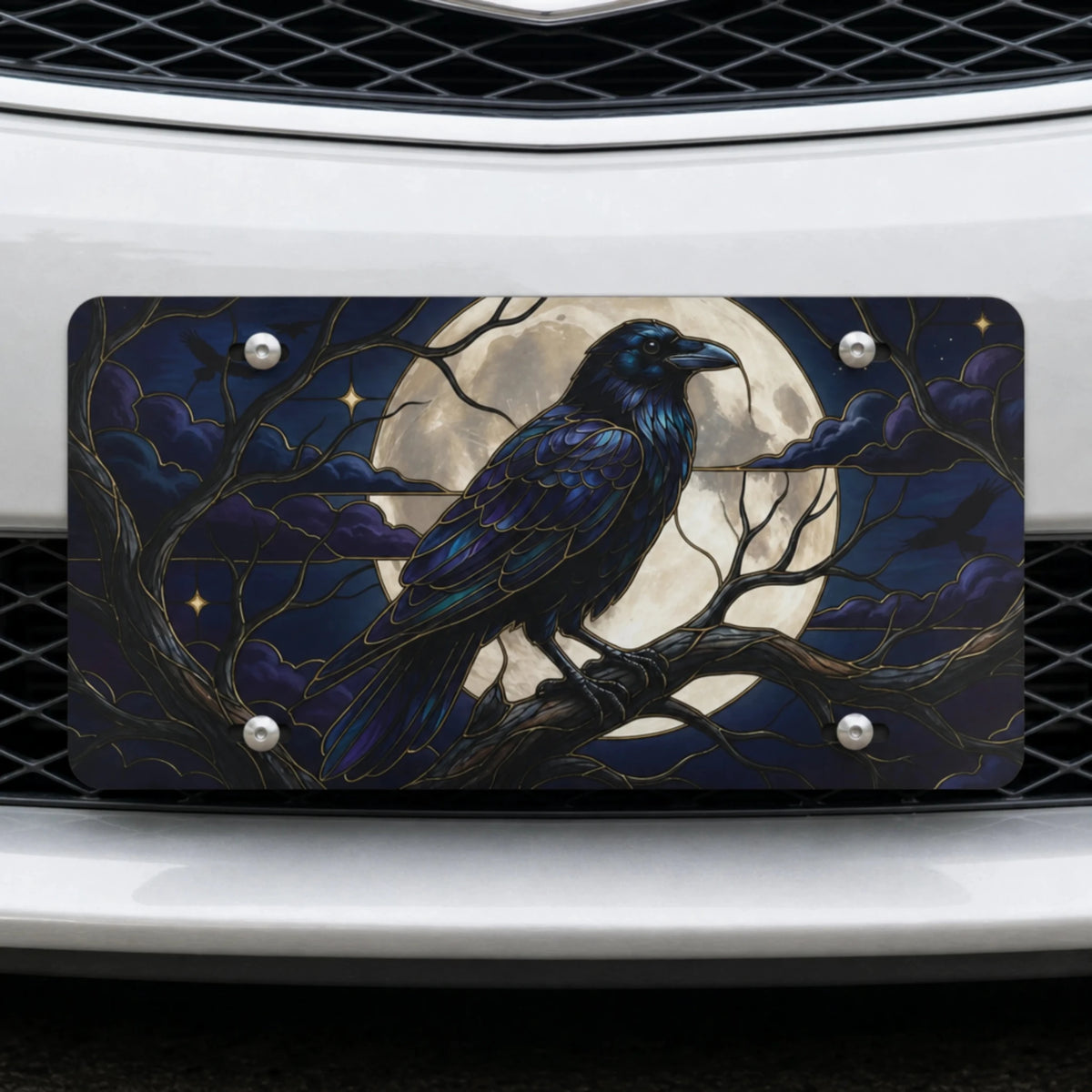 Moonlit Raven Vanity Plate - Road Muse