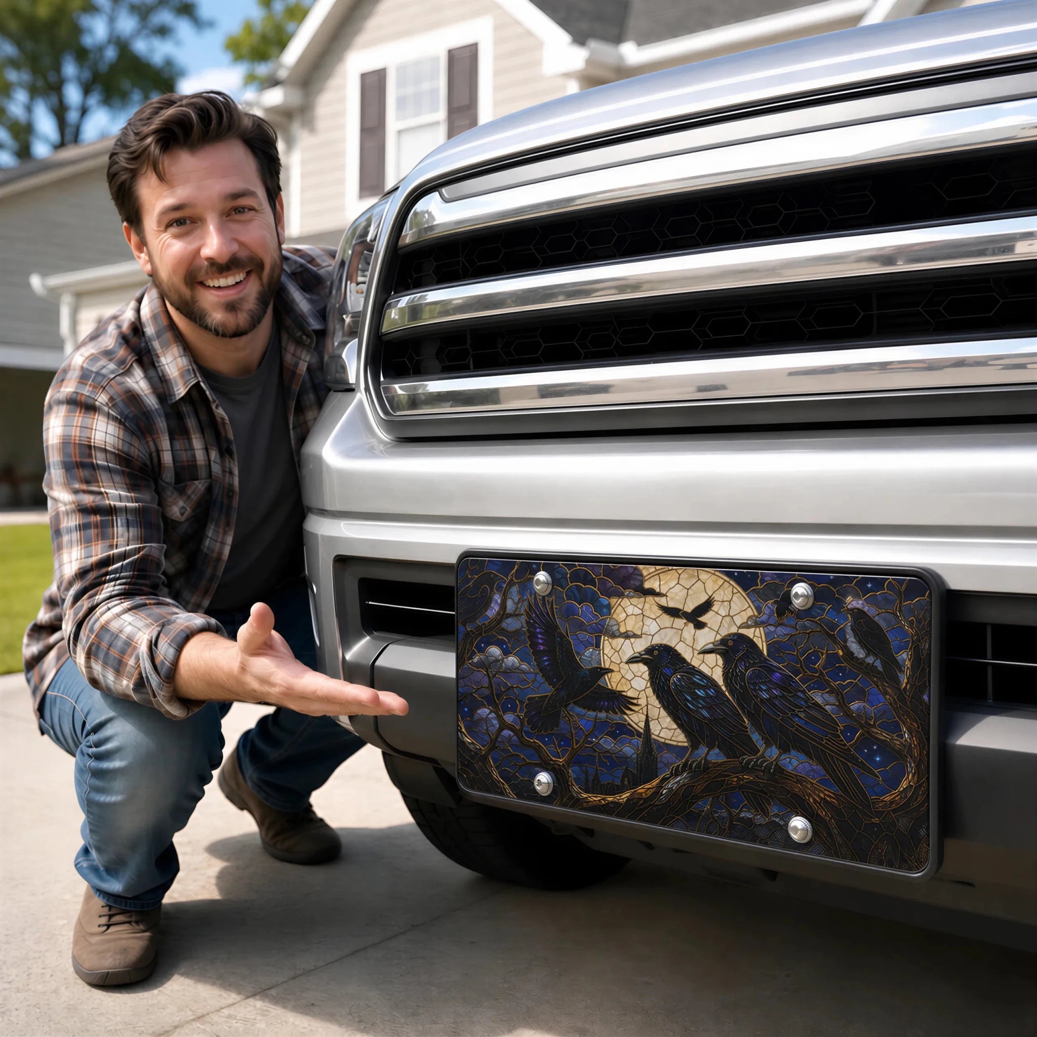 Moonlit Ravens Gothic Vanity Plate - Road Muse