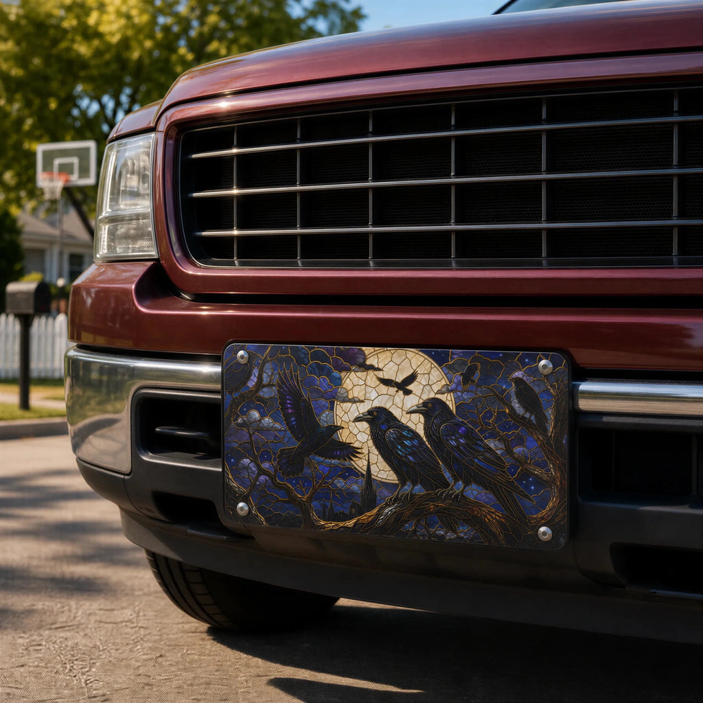 Moonlit Ravens Gothic Vanity Plate - Road Muse