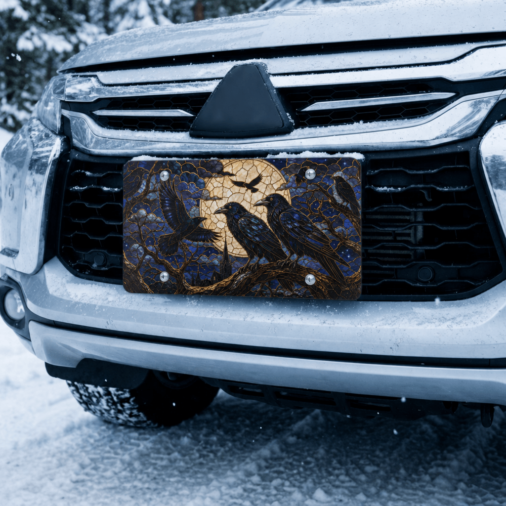 Moonlit Ravens Gothic Vanity Plate - Road Muse