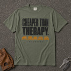 moss cheaper than therapy car illustration tshirt - funny garage comfort colors tee