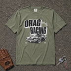 moss drag racing vintage muscle car graphic tee — comfort colors race day shirt