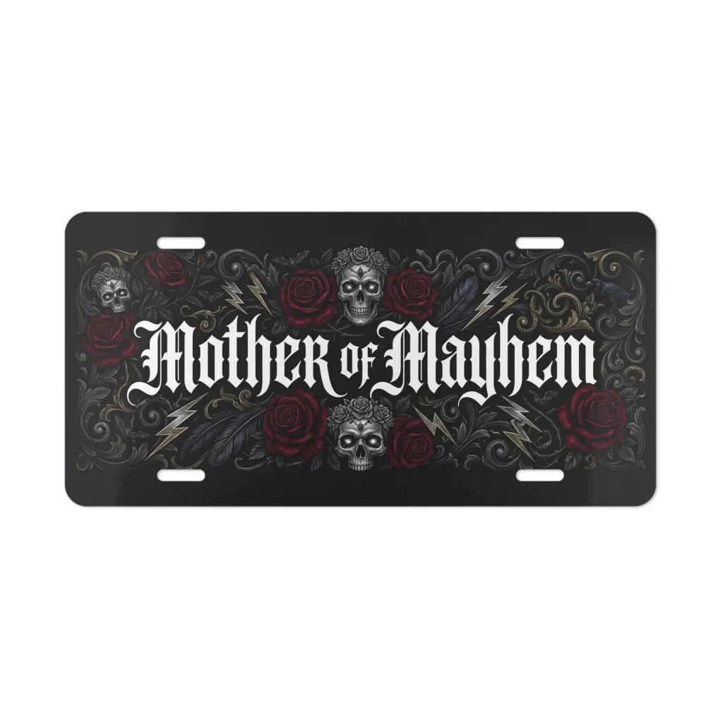 Mother of Mayhem Gothic Vanity Plate - Road Muse
