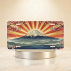 Mount Fuji Sunrise Cherry Blossoms Vanity Plate - Road Muse