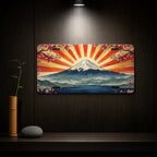 Mount Fuji Sunrise Cherry Blossoms Vanity Plate - Road Muse