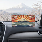 Mount Fuji Sunrise Cherry Blossoms Vanity Plate - Road Muse