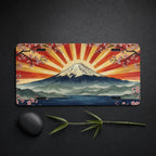 Mount Fuji Sunrise Cherry Blossoms Vanity Plate - Road Muse