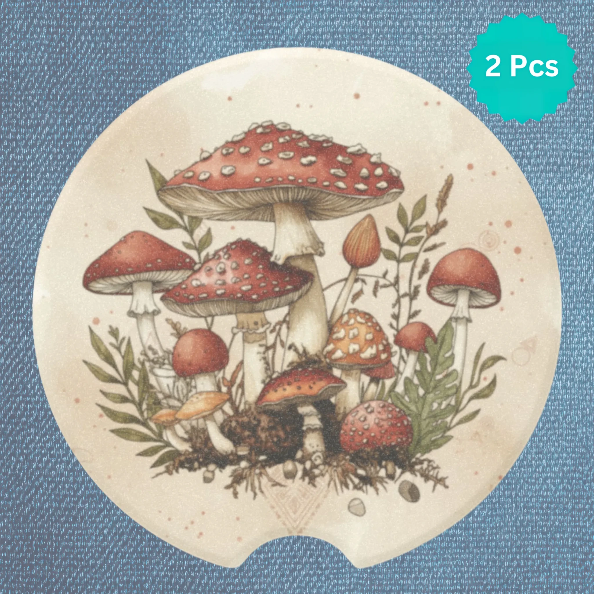 Mushroom Car Coasters Set - Road Muse