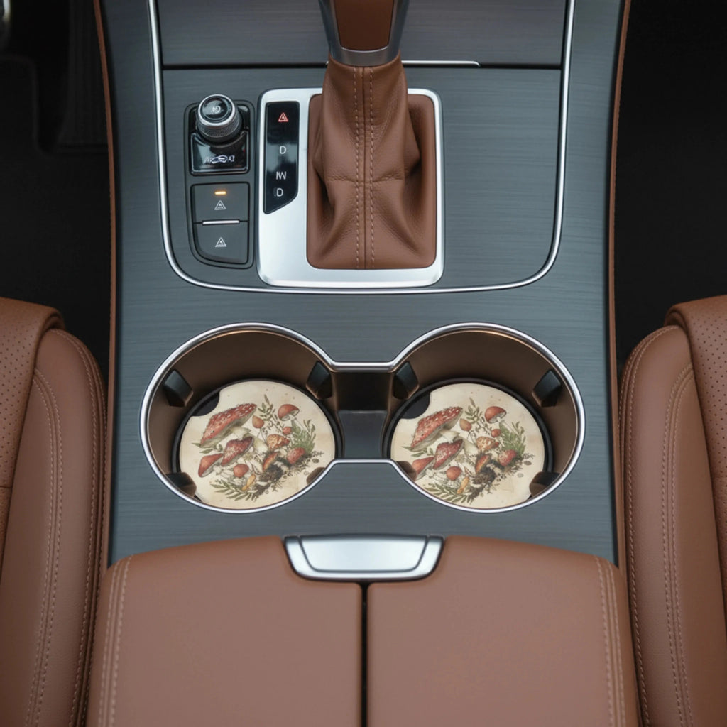 Mushroom Car Coasters Set - Road Muse