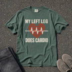 My Left Leg Does Cardio Heartbeat Tee - Road Muse