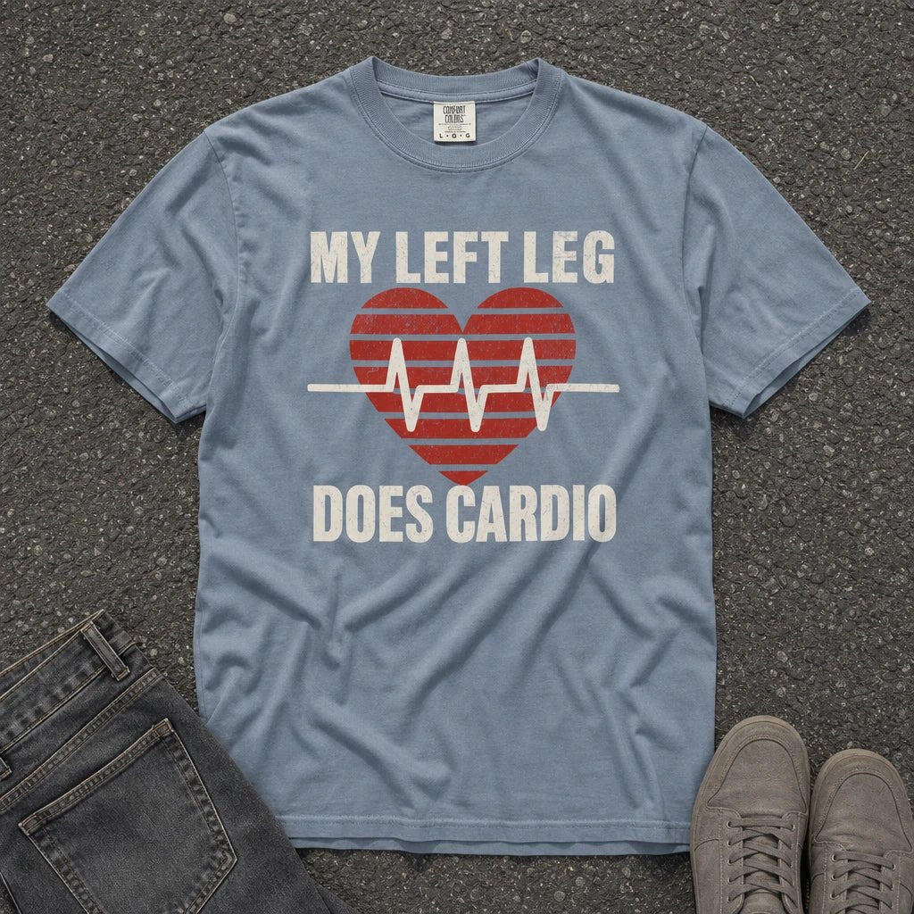 My Left Leg Does Cardio Heartbeat Tee - Road Muse