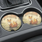 Mystic Fox Car Coasters Set - Road Muse