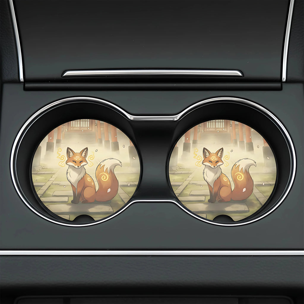 Mystic Fox Car Coasters Set - Road Muse