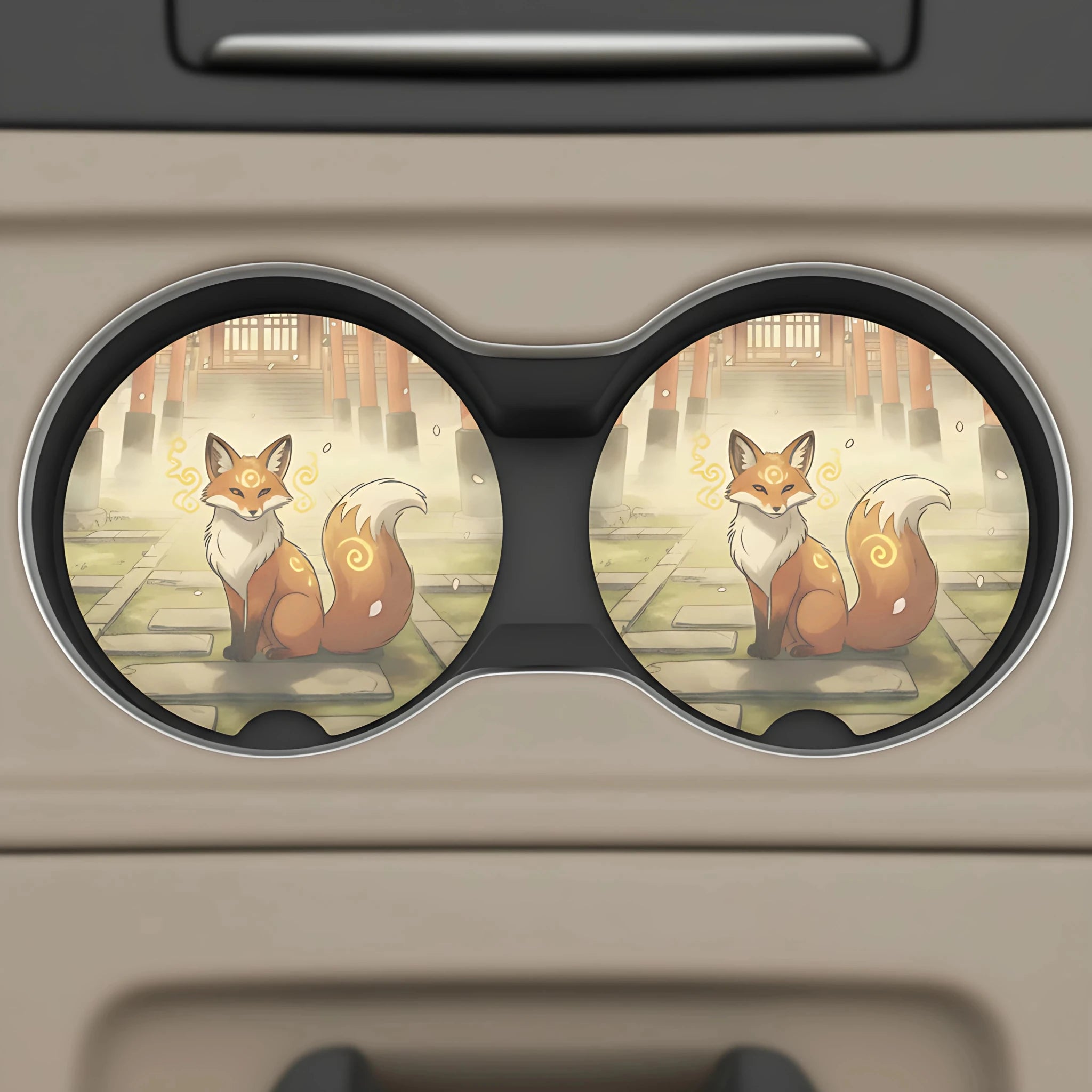 Mystic Fox Car Coasters Set - Road Muse