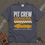 navy pit crew grandma tshirt — vintage racing car silhouette comfort colors tee