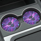 Neon Oni Mask Cyberpunk Car Coasters Set - Road Muse