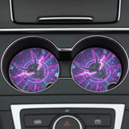 Neon Oni Mask Cyberpunk Car Coasters Set - Road Muse