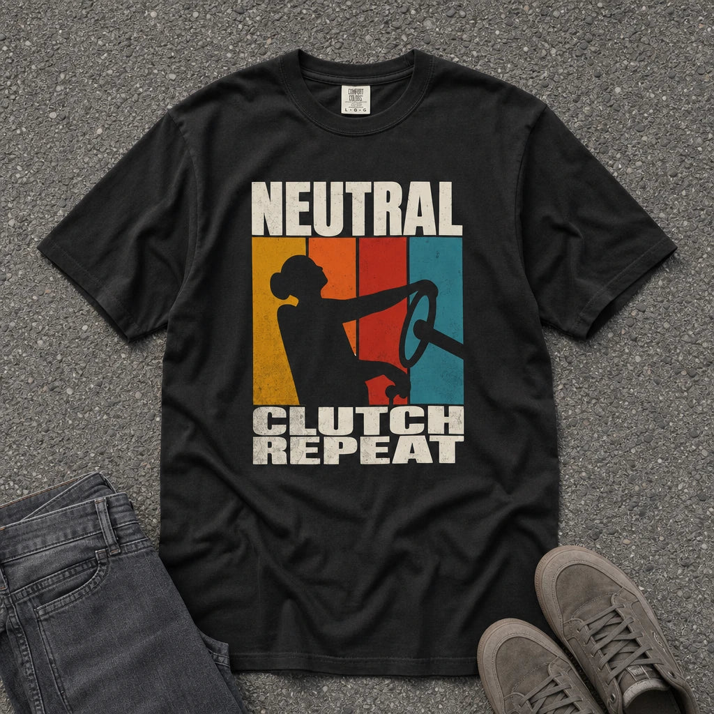 Neutral Clutch Repeat Retro Color Block Tee - Road Muse