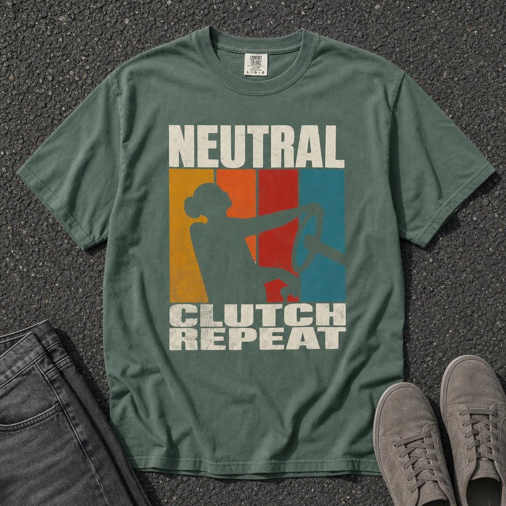 Neutral Clutch Repeat Retro Color Block Tee - Road Muse