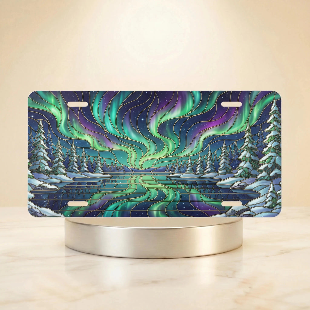 Northern Lights Aurora Borealis Vanity Plate - Road Muse