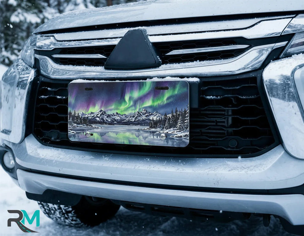 Northern Lights Aurora Vanity Plate - Road Muse