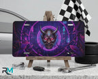Oni Demon Mask Neon Cyberpunk Vanity Plate - Road Muse