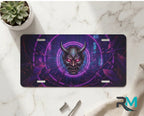 Oni Demon Mask Neon Cyberpunk Vanity Plate - Road Muse