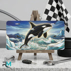 Orca Whale Ocean Waves Vanity Plate - Road Muse