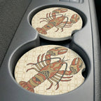 Ornate Lobster Car Coasters Set - Road Muse