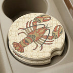 Ornate Lobster Car Coasters Set - Road Muse