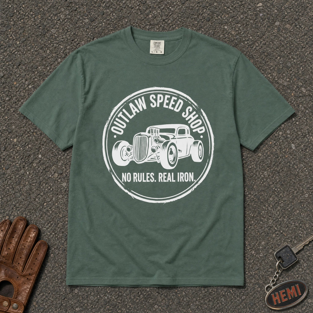 Outlaw Speed Shop Hot Rod Tee - Road Muse