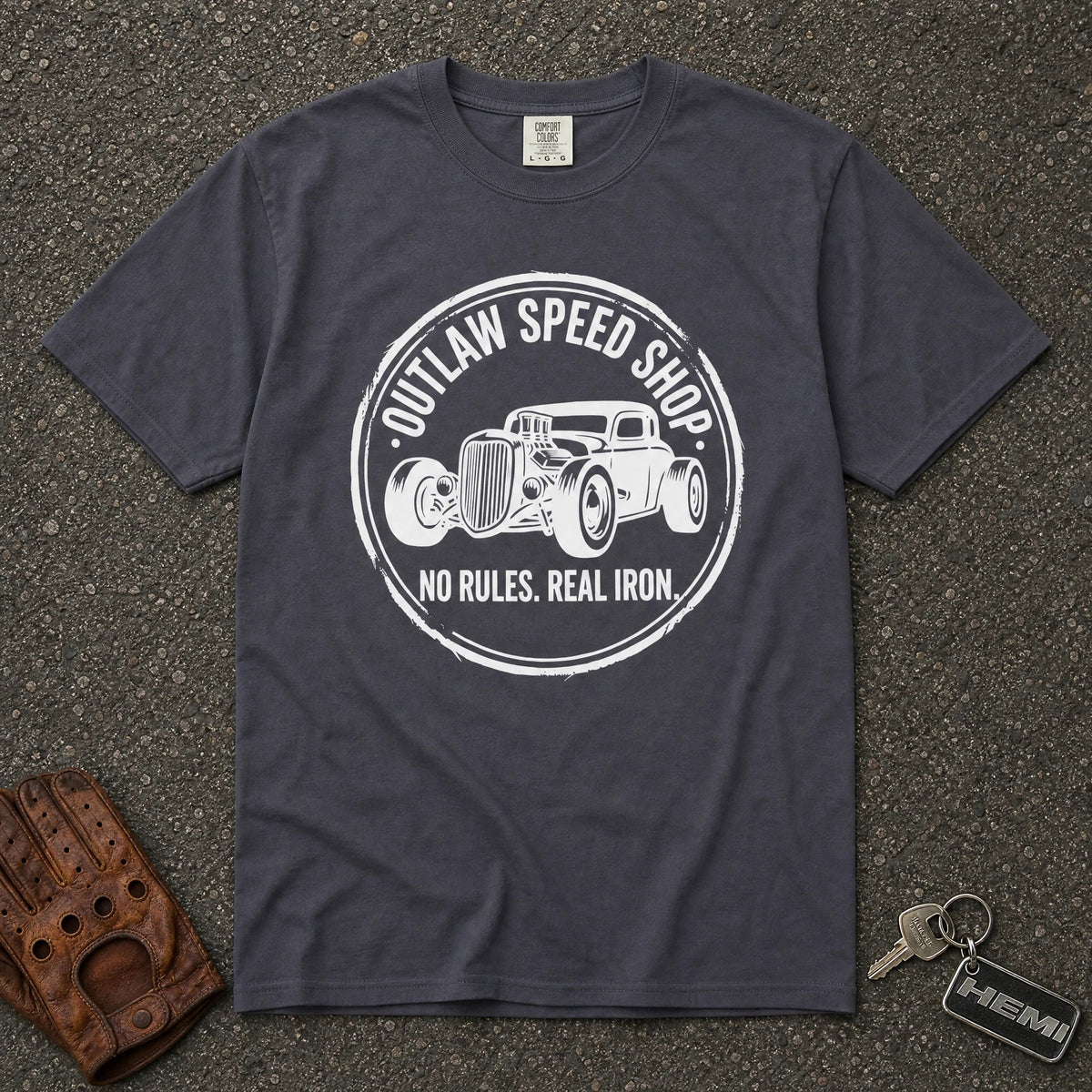 Outlaw Speed Shop Hot Rod Tee - Road Muse