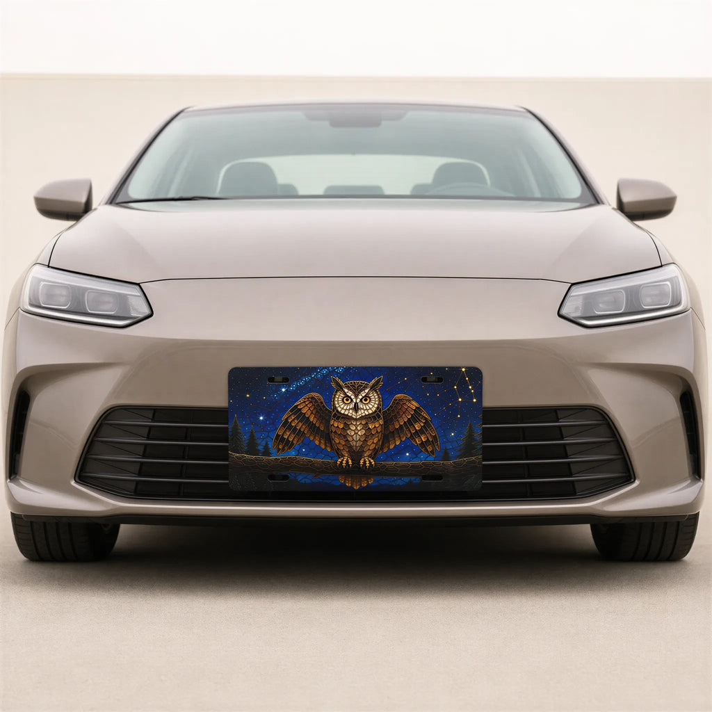 Owl Constellation Night Sky Vanity Plate - Road Muse