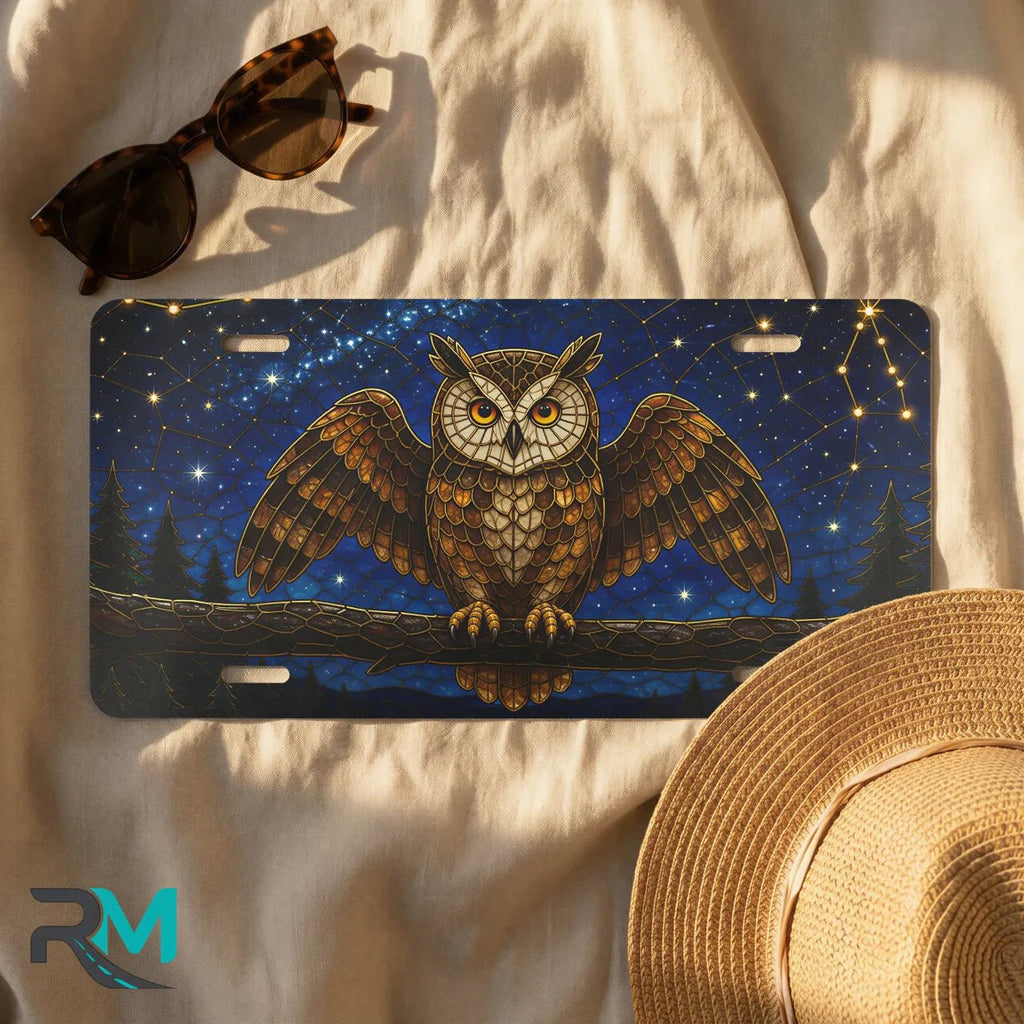 Owl Constellation Night Sky Vanity Plate - Road Muse