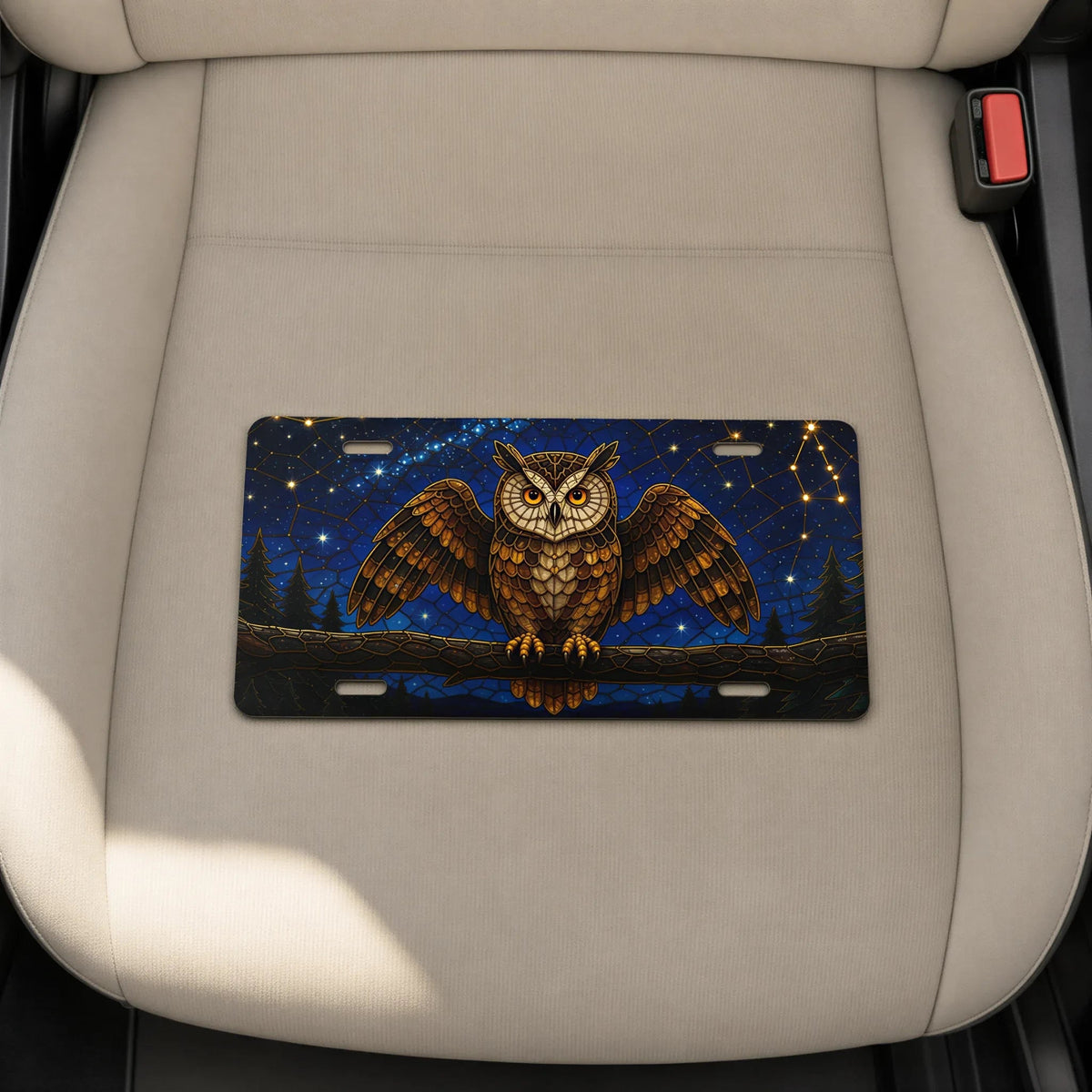 Owl Constellation Night Sky Vanity Plate - Road Muse