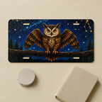 Owl Constellation Night Sky Vanity Plate - Road Muse