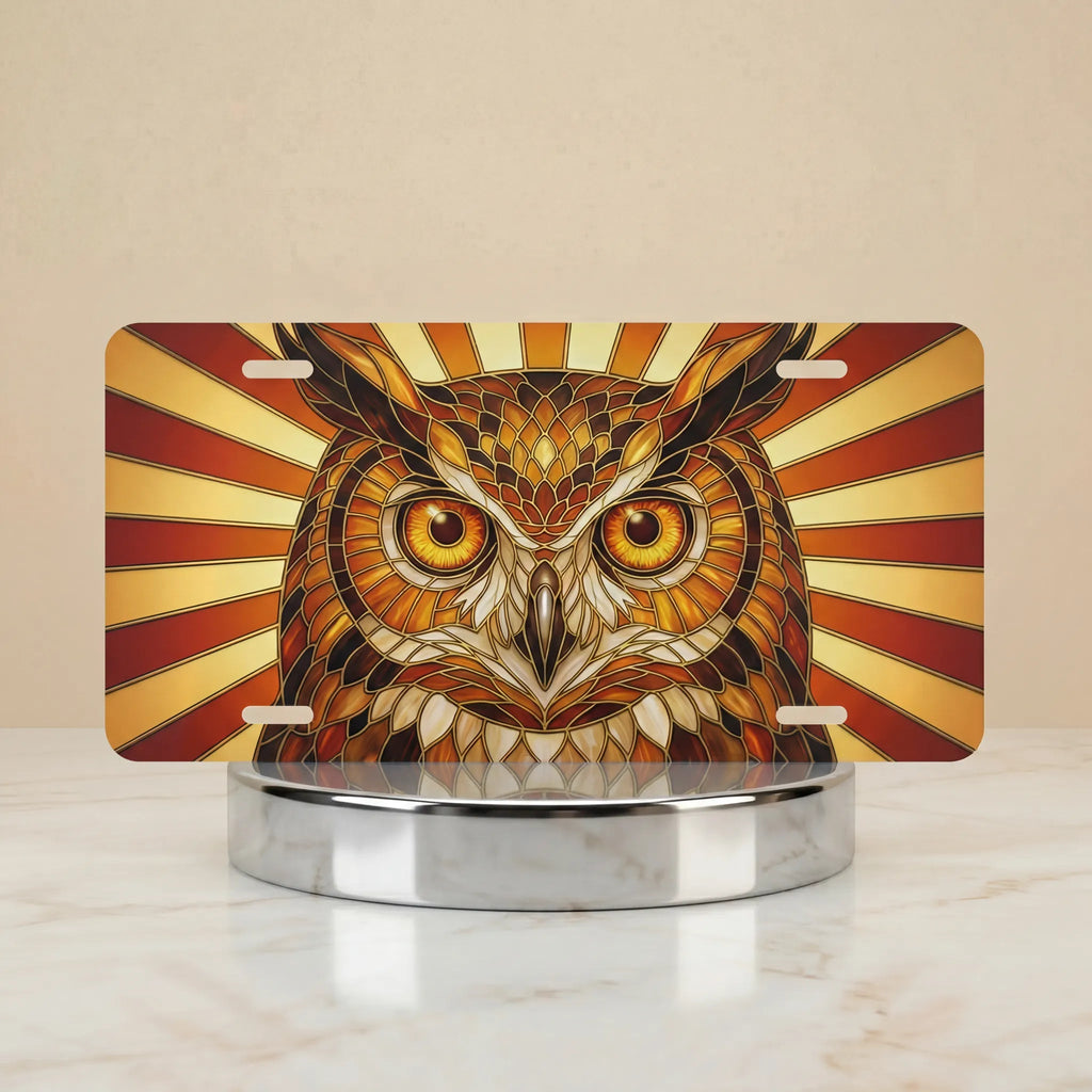 Owl Illustration Vanity Plate - Road Muse