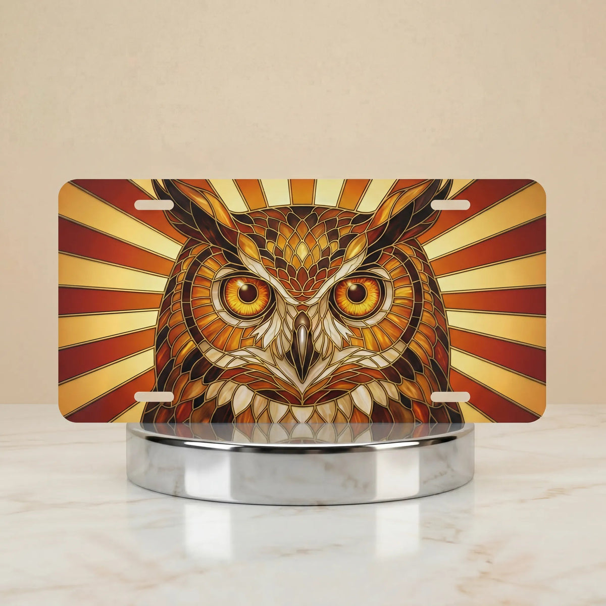 Owl Illustration Vanity Plate - Road Muse