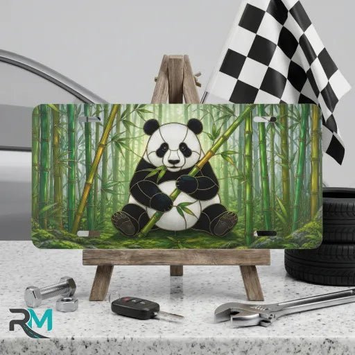 Panda Eating Bamboo Vanity Plate - Road Muse