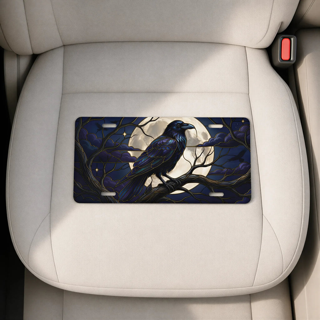 Moonlit Raven Vanity Plate