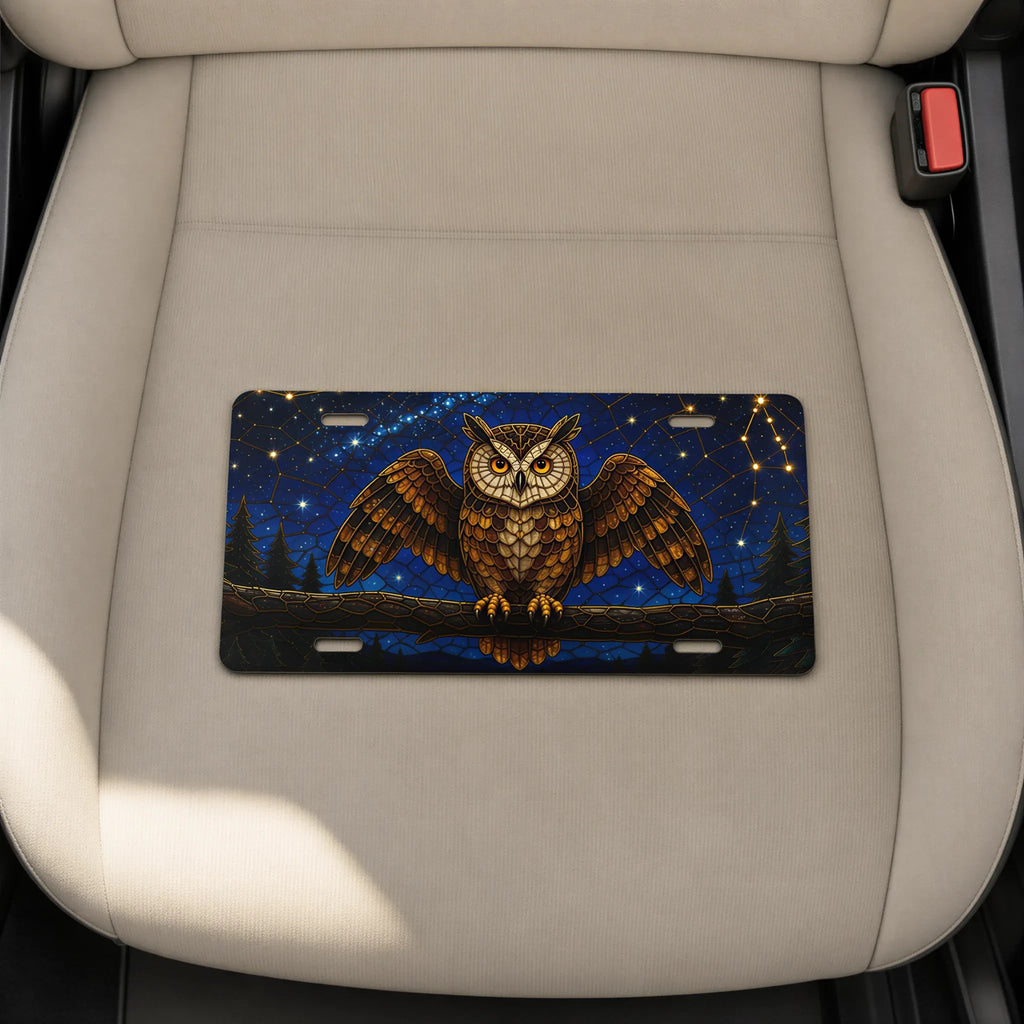 Owl Constellation Night Sky Vanity Plate