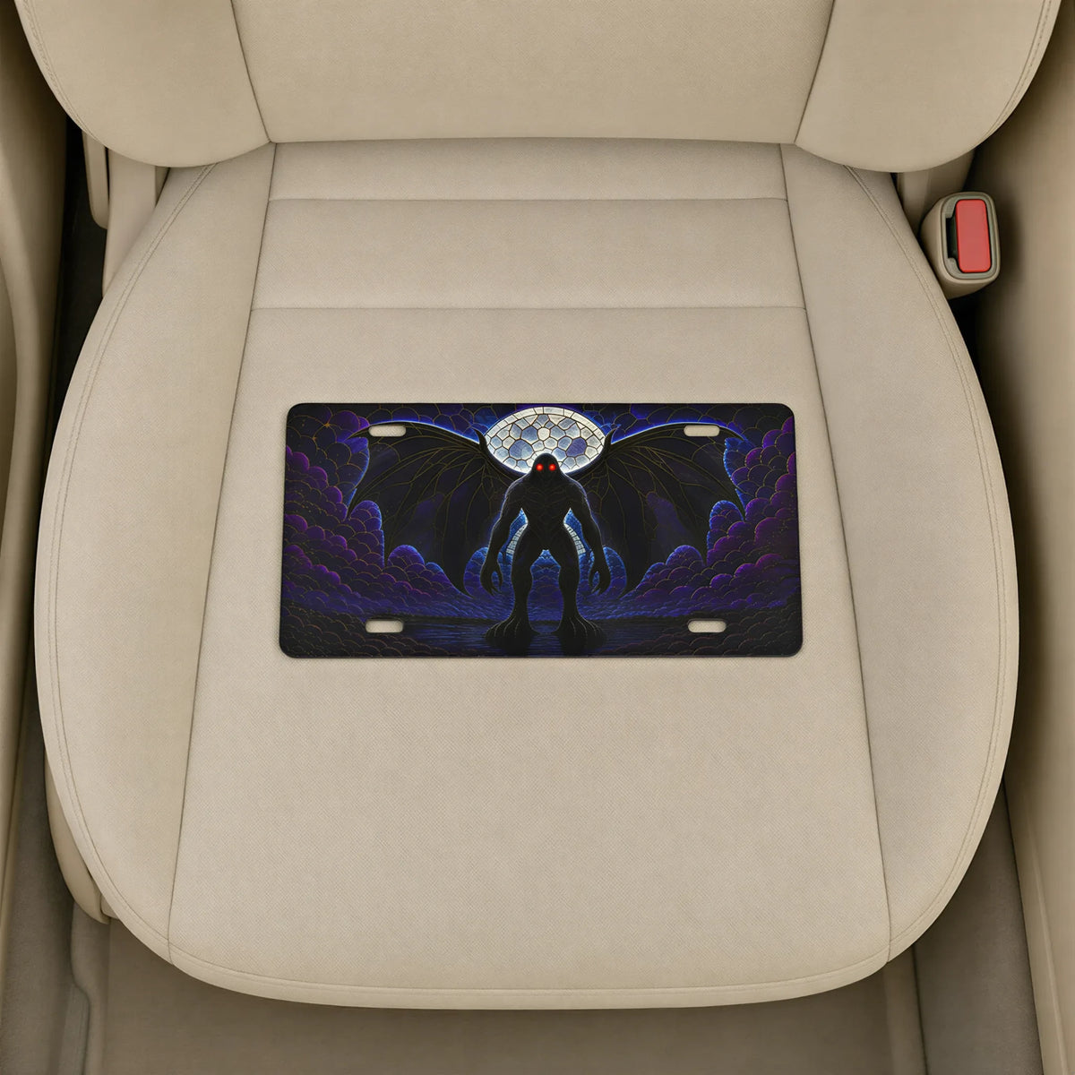 Mothman Silhouette Moonlit Vanity Plate