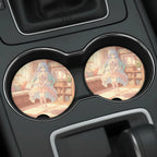 Pastel Anime Girl Kawaii Interior Car Coasters Set - Road Muse