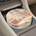 Pastel Anime Girl Kawaii Interior Car Coasters Set - Road Muse