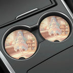 Pastel Anime Girl Kawaii Interior Car Coasters Set - Road Muse