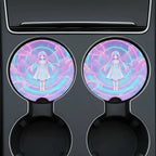 Pastel Anime Girl Magical Kawaii Car Coasters Set - Road Muse