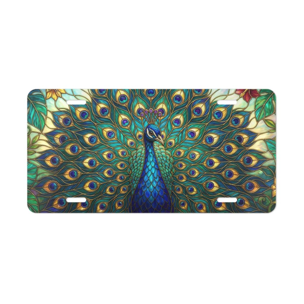 Peacock Feathers Vanity Plate - Road Muse