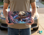 person showing moonlit duel samurai girl vanity plate — electric blue arcane heroine sakura front license plate