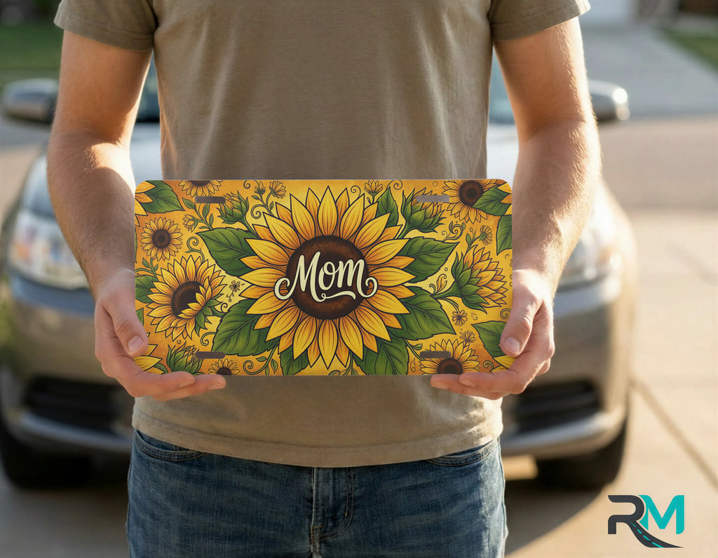 Sunflower Mom Vanity Plate