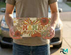 person holding mama retro floral license plate — 70s daisy MAMA vanity plate design